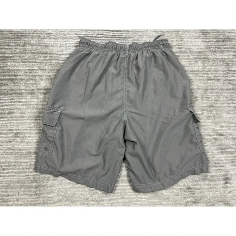 World Wide Sportsman Swimming Trunks Mens Medium Gray Mesh‎ Lined Cargo Pocket